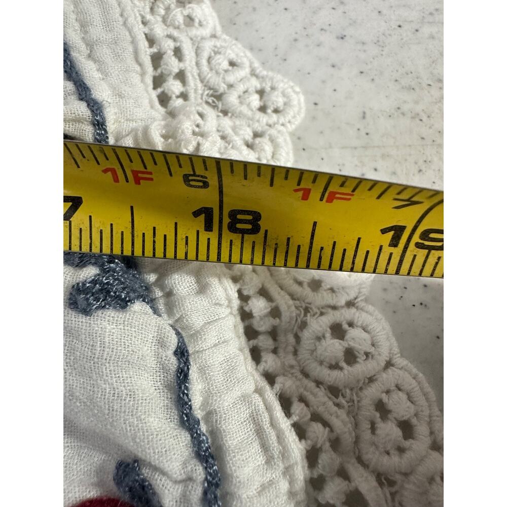 Talisman the Label White L Embroidered Boho Peasant Hippie Shirt off shoulder A3 - Picture 7 of 7